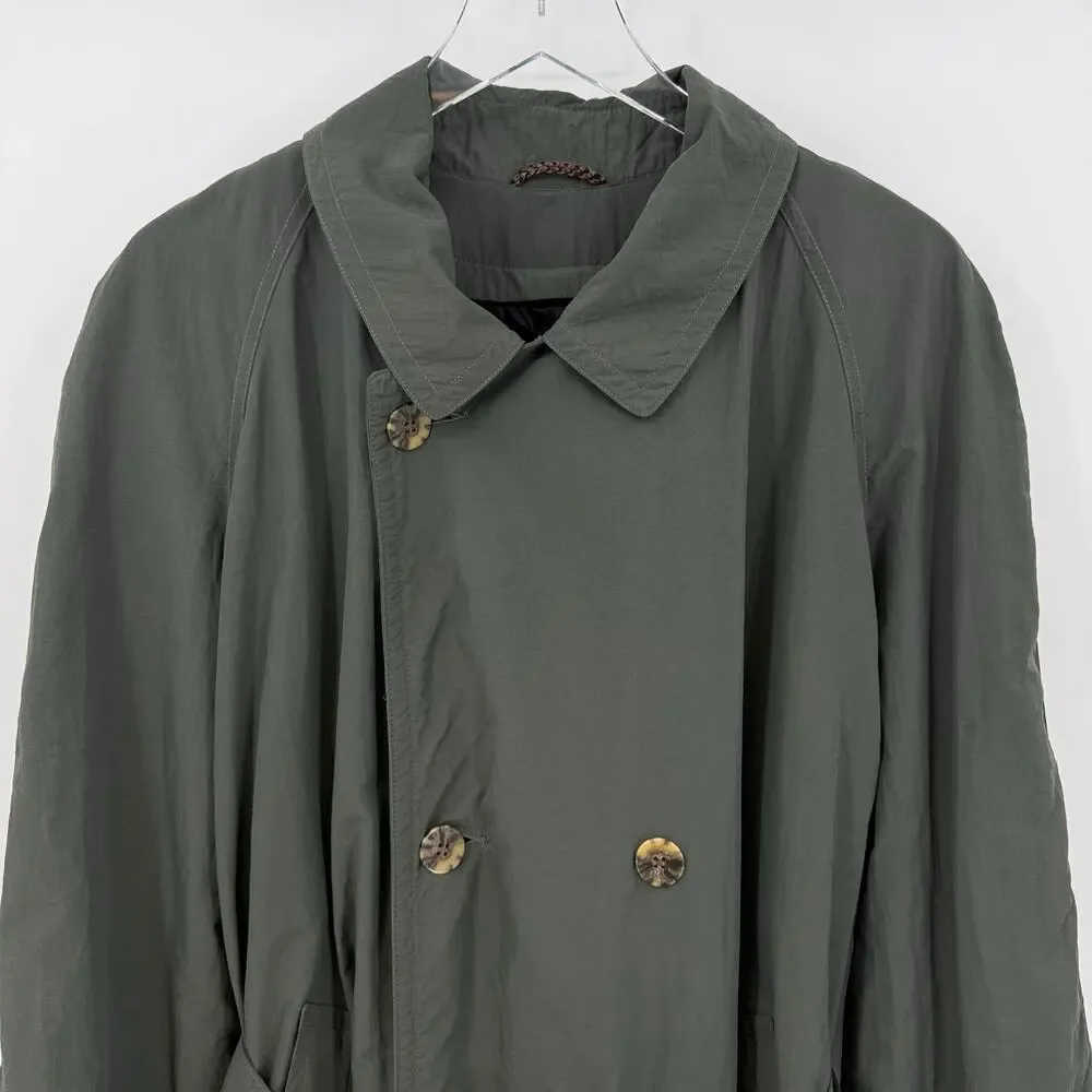 Strathmore Olive Green Wool Lined Trench Coat Men’s 40 Short Med Large